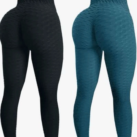 BUTT Sculpting Light Pink/Dark Blue Tie-Dye Leggings - Picture 3 of 3